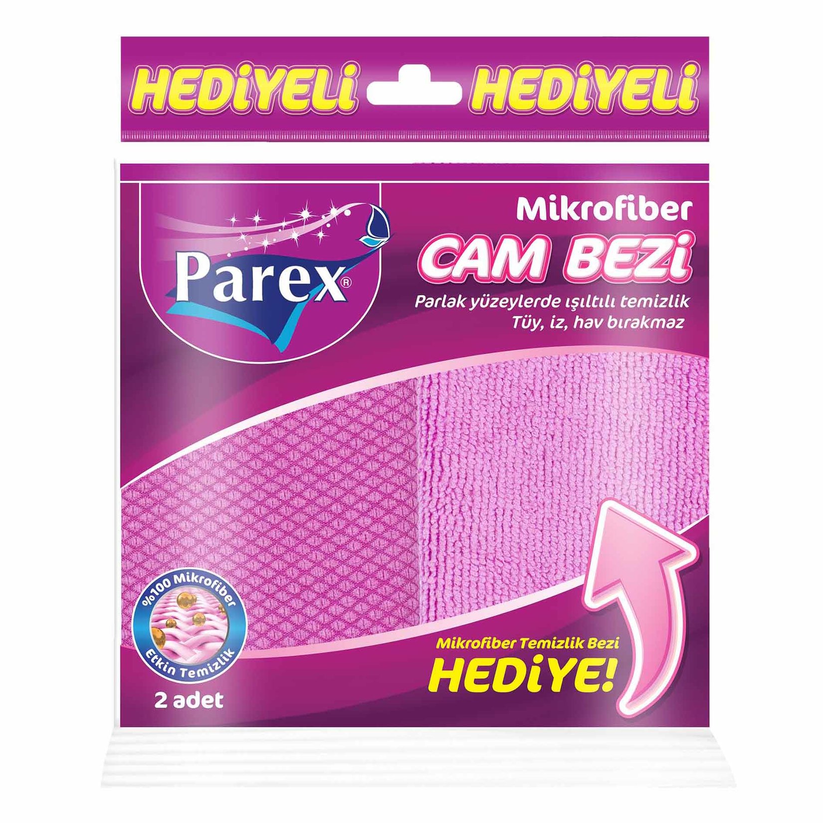 Parex Mikrofiber Cam Bezi/Temizlik Bezi 2'Li Paket