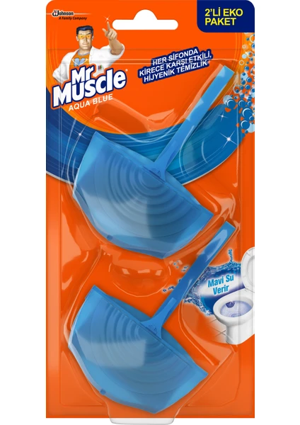 Mr Muscle Aqua Mavi Klozet Blok 2'li Eko Paket