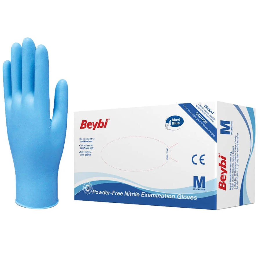 Beybi Nitril Eldiven Pudrasız Medium 100'lü Paket