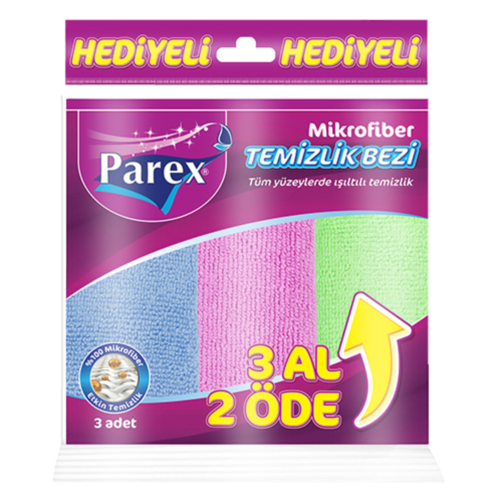 Parex Mikrofiber Temizlik Bezi 3'lü