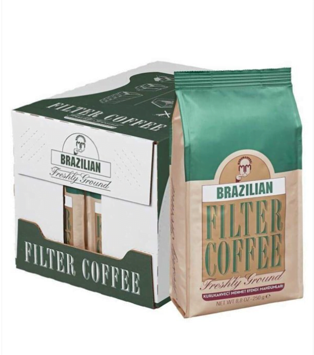 Kurukahveci Mehmet Efendi 250gr.  Öğütülmüş Brazilian*12 Adet